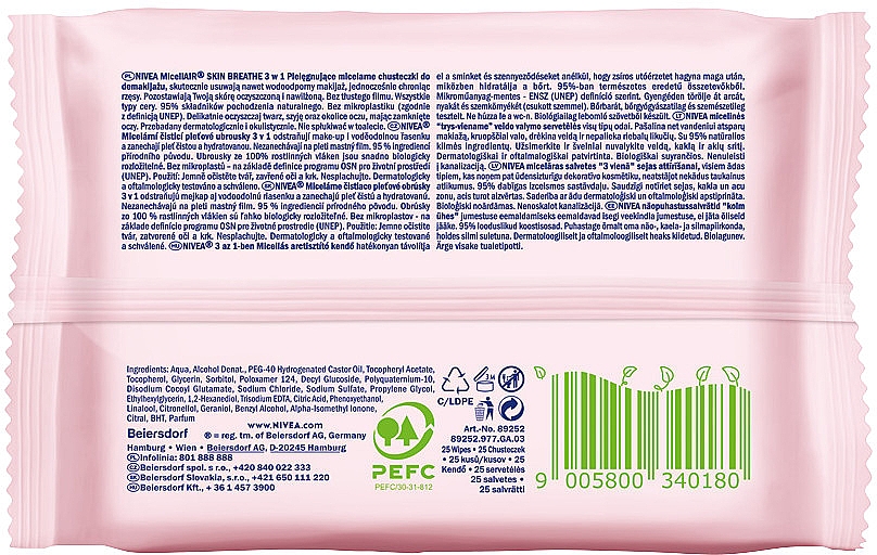 Biodegradowalne chusteczki micelarne do demakijażu - NIVEA Biodegradable Micellar Cleansing Wipes 3 In 1 Fox — Zdjęcie N2