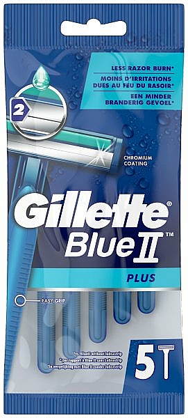 5-częściowy zestaw jednorazowych maszynek do golenia - Gillette Blue II — Zdjęcie N1
