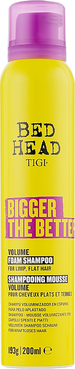 Szampon w piance zwiększający objętość włosów - Tigi Bed Head Bigger The Better Volume Foam Shampoo