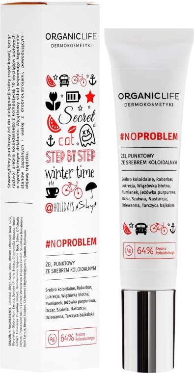 Przeciwtrądzikowy żel punktowy ze srebrem koloidalnym - Organic Life Dermocosmetics #NoProblem Acne Blocker