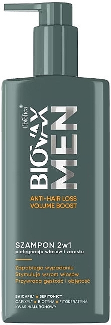 Szampon przeciw wypadaniu i zwiększający objętość do włosów i zarostu - Biovax L`biotica Men Anti Hair-Loss Volume Boost — Zdjęcie N1