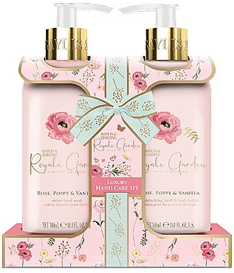 Zestaw - Baylis & Harding Royale Garden Rose, Poppy & Vanilla Luxury Hand Care Gift Set (h/soap/300ml + b/h/lot/300ml) — Zdjęcie N1