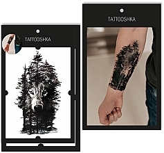 Kup Tymczasowy tatuaż Wilk w cieniu lasu - Tattooshka