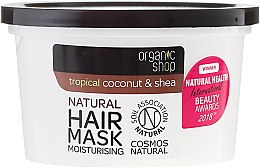 Naturalna maska nawilżająca do włosów Tropikalny kokos i masło shea - Organic Shop Coconut & Shea Moisturising Hair Mask — Zdjęcie N2