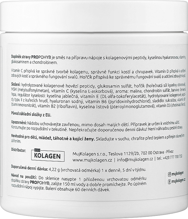 Suplement diety Propohyb o smaku malinowym - MujKolagen — Zdjęcie N2