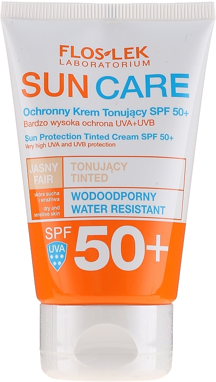PREZENT! Ochronny krem tonujący do twarzy SPF 50+ - Floslek Sun Protection Tinder Cream SPF50+ — Zdjęcie N1