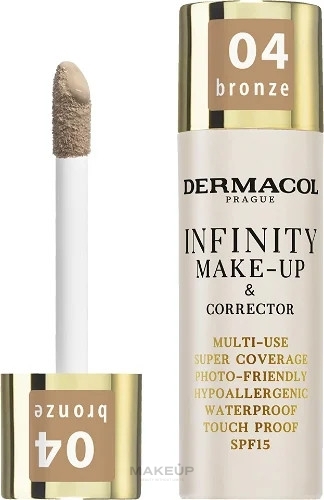 Podkład i korektor 2 w 1 - Dermacol Infinity Make-up & Corrector — Zdjęcie 04 - Bronze