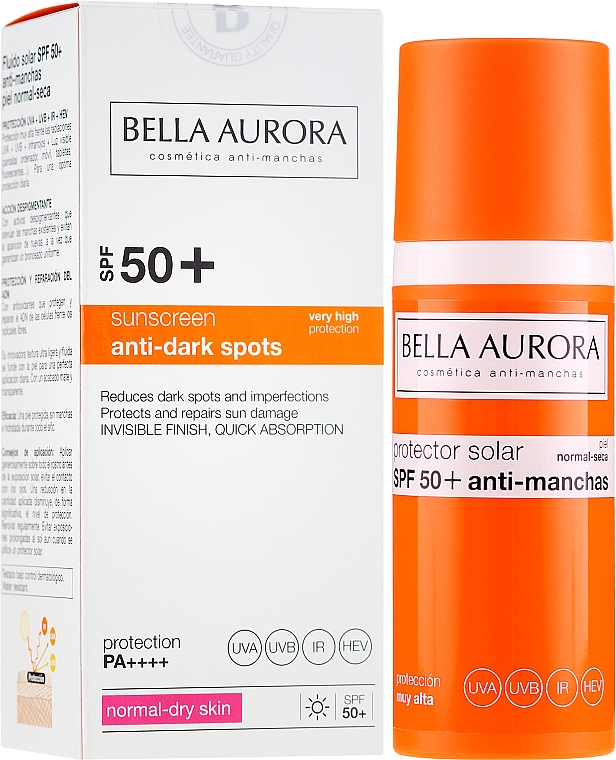Odmładzający krem do twarzy z filtrem SPF 50+ - Bella Aurora Sunscreen Anti-Dark Spots Protect-Adapt System — Zdjęcie N1