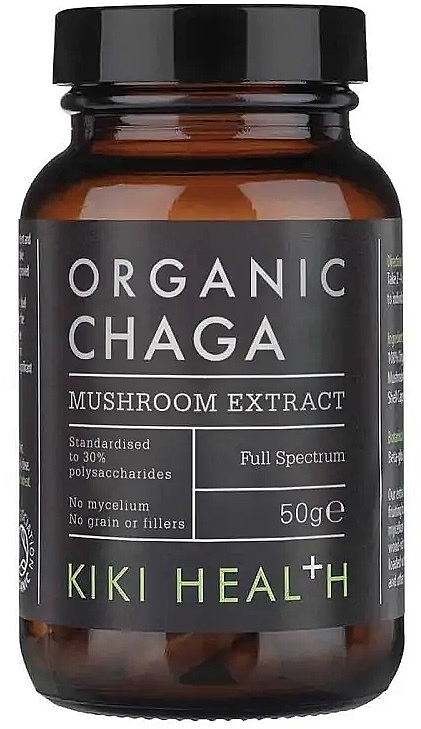 Suplement diety z ekstraktem z grzybów Chaga - Kiki Health Organic Chaga Mushroom Extract Powder — Zdjęcie N1