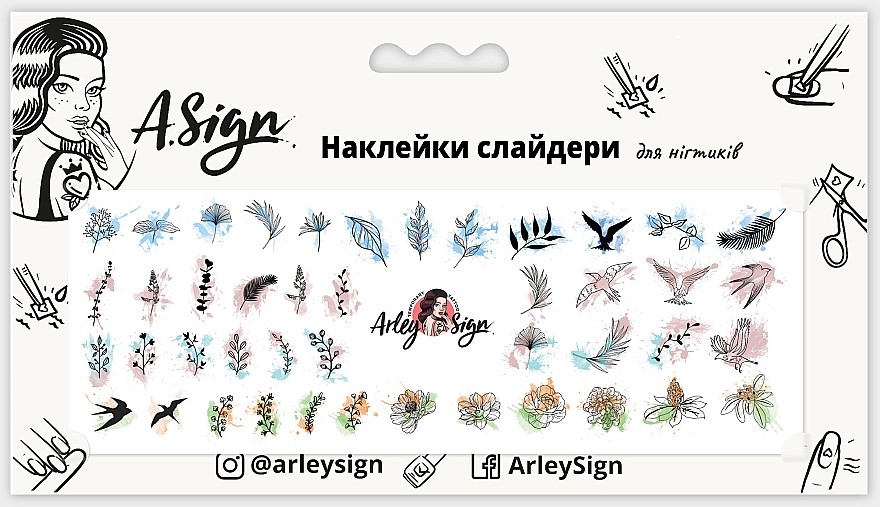 Naklejki na paznokcie - Arley Sign — Zdjęcie N1