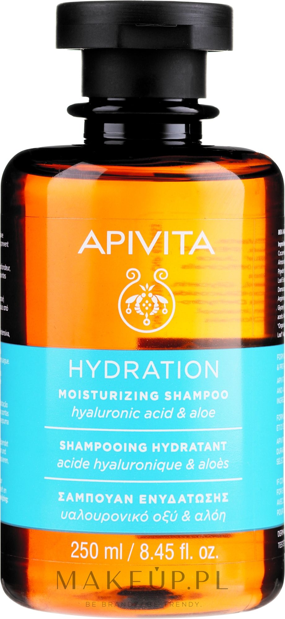 Szampon nawilżający z kwasem hialuronowym i aloesem - Apivita Moisturizing Shampoo With Hyaluronic Acid & Aloe — Zdjęcie 250 ml