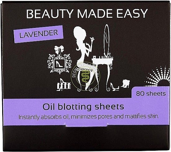Matujące chusteczki do twarzy Lawenda - Beauty Made Easy Oil Blotting Sheets Lavender — Zdjęcie N1