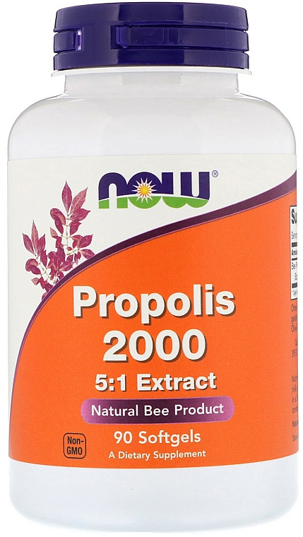 Ekstrakt z propolisu w żelowych kapsułkach - Now Foods Propolis 2000 5:1 Extract — Zdjęcie N1