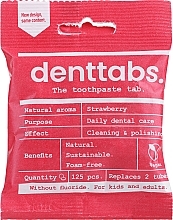 Kup Tabletki do czyszczenia zębów, bez fluoru dla dzieci Truskawka - Denttabs Teeth Cleaning Tablets Kids Strawberry Fluoride Free