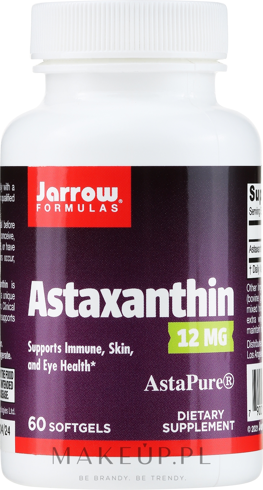 Suplementy diety Astaksantyna - Jarrow Formulas Astaxanthin 12mg — Zdjęcie 60 szt.