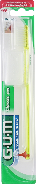 Szczoteczka do zębów Classic 409, miękka, żółta - G.U.M Soft Compact Toothbrush — Zdjęcie N1