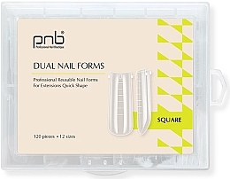 Formy wielokrotnego użytku - PNB Dual Nail Forms Modern Square — Zdjęcie N1