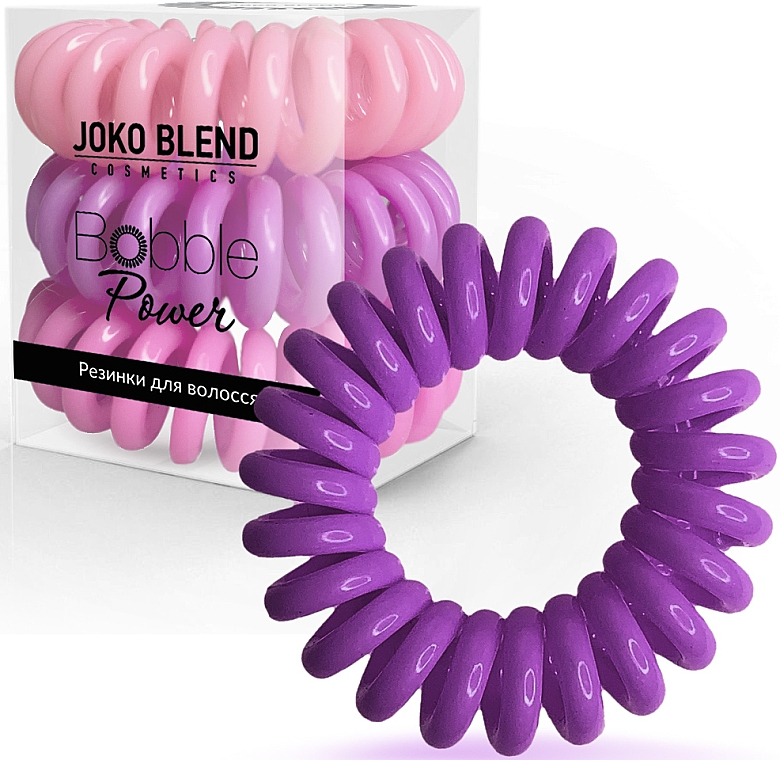 Gumki do włosów, żółte, 3 szt. - Joko Blend Power Bobble Bright Pink Mix