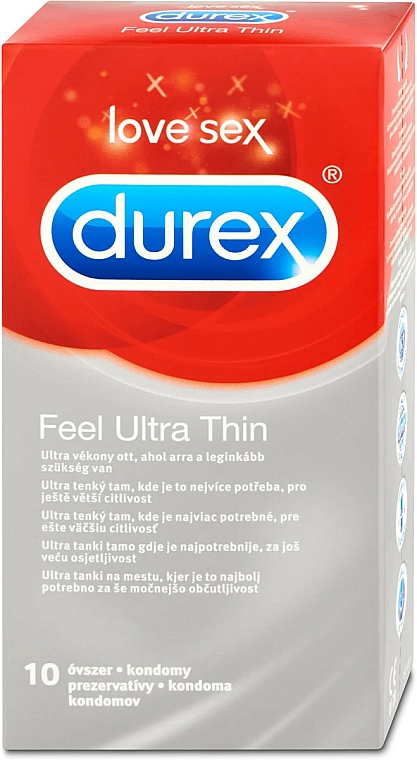 Ultracienkie prezerwatywy, 10 szt. - Durex Feel Ultra Thin — Zdjęcie N1