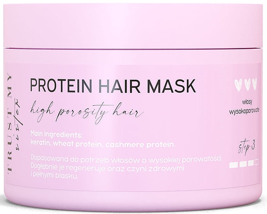 PRZECENA! Proteinowa maska do włosów wysokoporowatych - Trust My Sister High Porosity Hair Protein Mask * — Zdjęcie N2