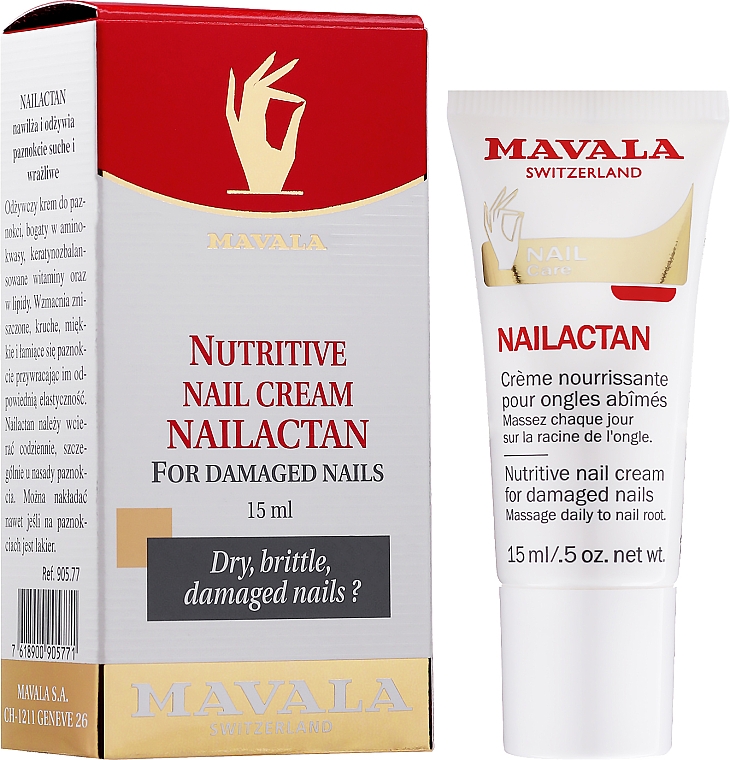 Krem w tubie do zniszczonych paznokci - Mavala Nailactan Nutritive Nail Cream For Damaged Nails — Zdjęcie N1