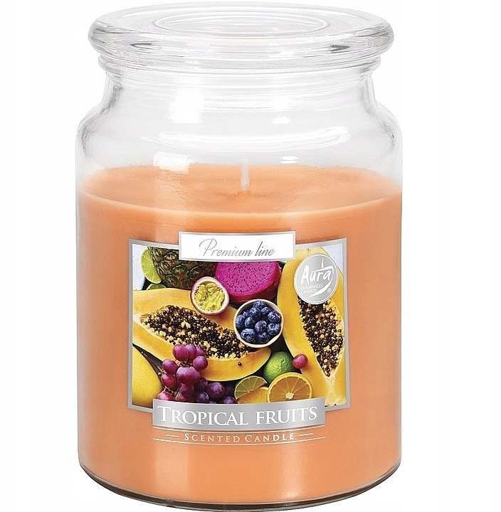 Świeca aromatyczna premium w szkle Owoce tropikalne - Bispol Premium Line Aura Tropical Fruits — Zdjęcie N1