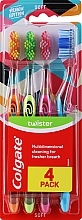 Kup Zestaw miękkich szczoteczek do zębów, 4 szt., pomarańczowy + zielony + różowy + niebieski - Colgate Twister Design Edition Soft Toothbrush