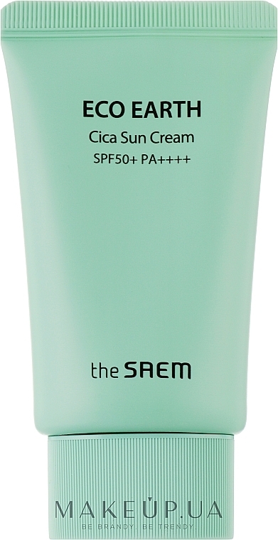 Krem przeciwsłoneczny z centellą i miętą - The Saem Eco Earth Cica Sun Cream — Zdjęcie N1