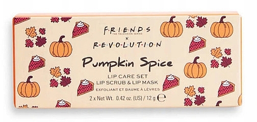 PRZECENA! Zestaw - Makeup Revolution X Friends Pumpkin Spice Lip Care Set (lip/mask/12 g + lip/scrub/12 g) * — Zdjęcie N1