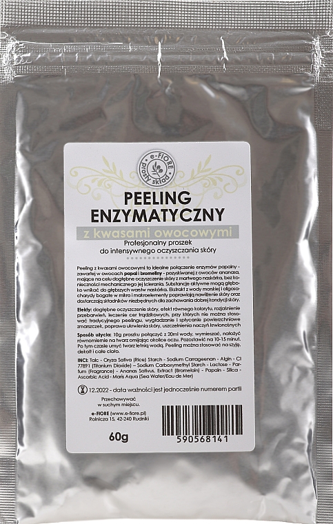 Peeling enzymatyczny z kwasami owocowymi - E-Fiore Professional Pomegranate, Pineapple & Papaya — Zdjęcie N2