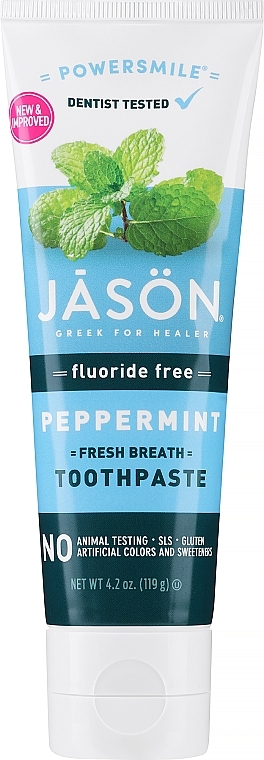 Miętowa pasta do zębów - Jason Natural Cosmetics Powersmile Toothpaste Peppermint — Zdjęcie N2