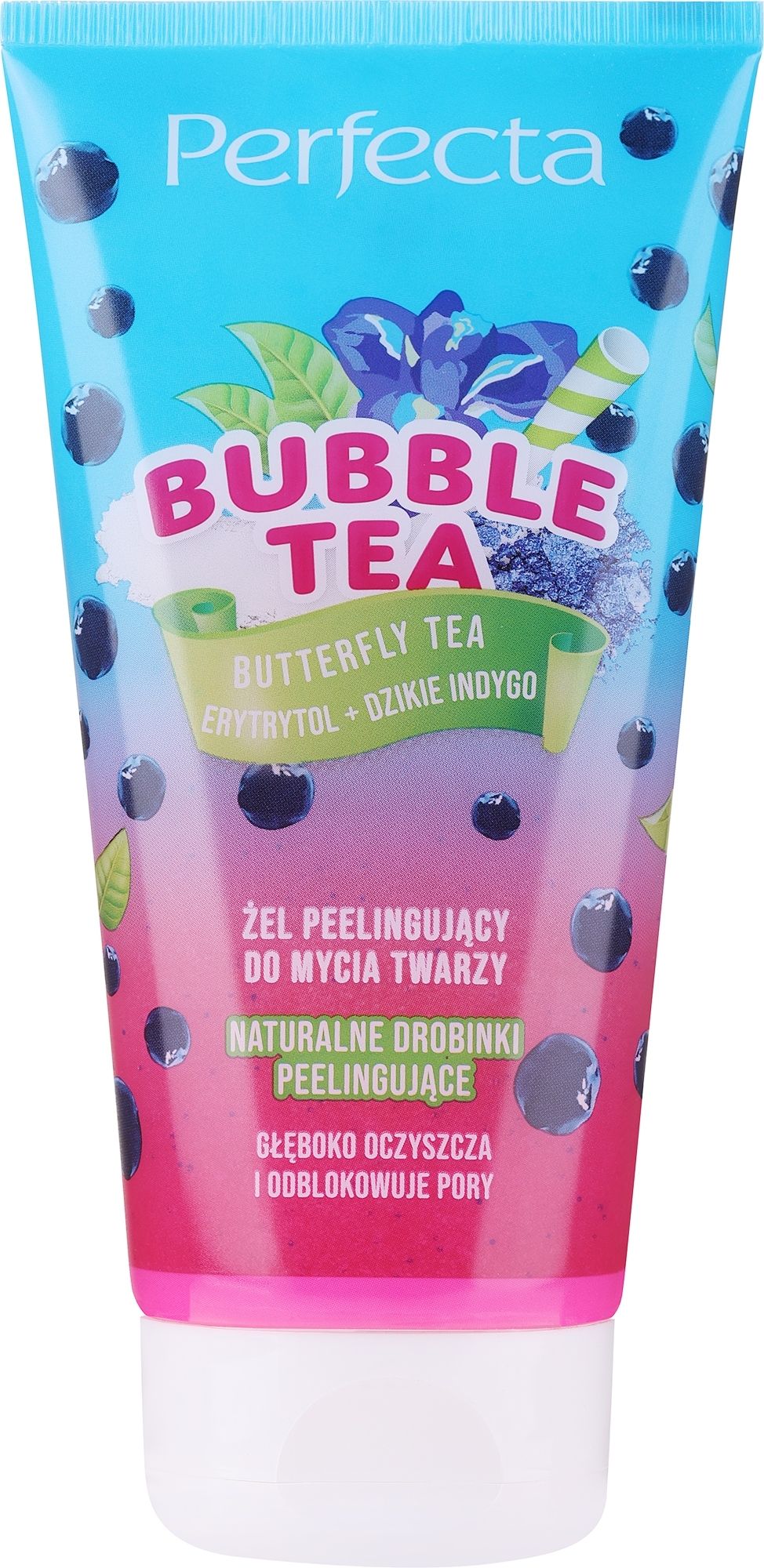 Żel peelingujący do mycia - Perfecta Bubble Tea Butterfly Tea — Zdjęcie 150 ml