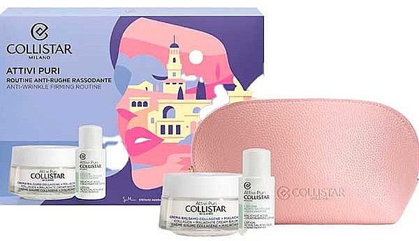 Zestaw - Collistar Attivi Puri Anti-Wrinkel Firming Routine Gift Set (f/cr 50 ml + f/lot 15 ml) — Zdjęcie N1