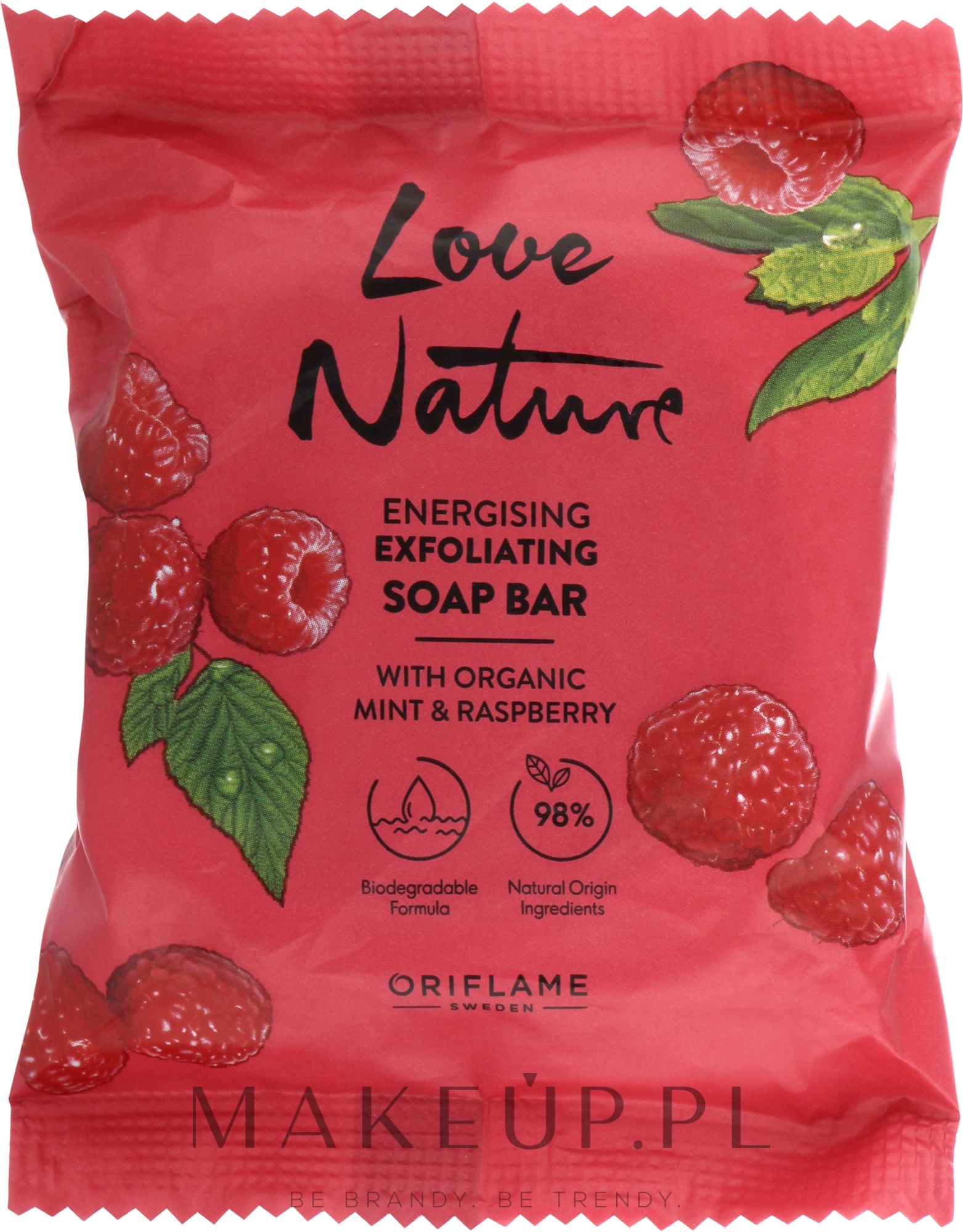 Mydło złuszczające Mięta i malina - Oriflame Love Nature Energising Exfoliating Soap Bar — Zdjęcie 75 g