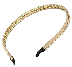 Ozdobna opaska do włosów ze złotym łańcuszkiem, O421 - Ecarla — Zdjęcie N1