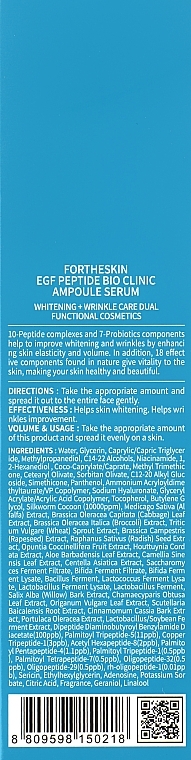 Peptydowe serum do twarzy - Fortheskin EGF Peptide Bio Clinic Ampoule Serum — Zdjęcie N2