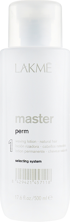 Profesjonalny płyn do trwałej ondulacji włosów naturalnych - Lakmé Master Perm 1 — Zdjęcie N1