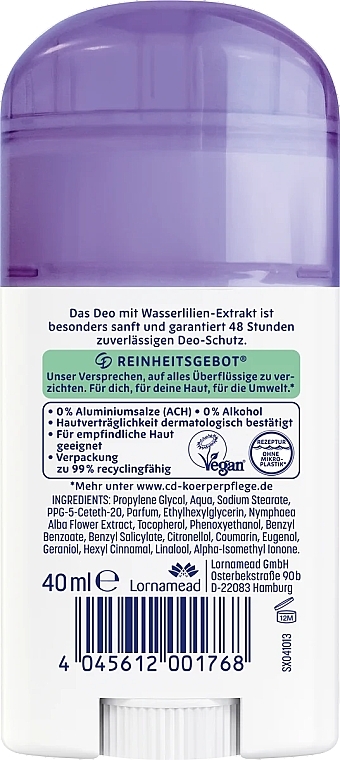Dezodorant w sztyfcie Water Lily - CD  — Zdjęcie N2