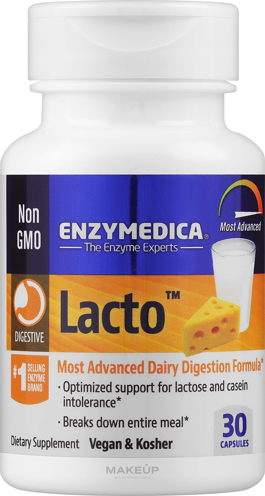 Suplement diety zawierający enzymy trawiące laktozę - Enzymedica Lypo Gold  — Zdjęcie 30 szt.