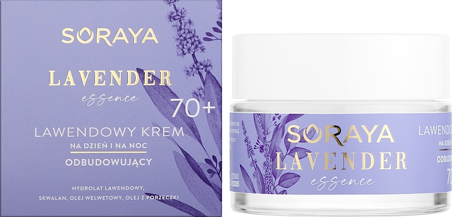 Lawendowy krem odbudowujący do twarzy na dzień i na noc 70+ - Soraya Lavender Essence — Zdjęcie N2