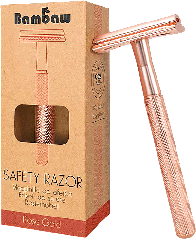 Maszynka do golenia z wymiennym ostrzem, różowa - Bambaw Safety Razor — Zdjęcie N1