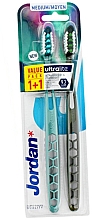 Kup Zestaw średnio twardych szczoteczek do zębów, zielona + niebieska - Jordan Ultralite Adult Toothbrush Medium