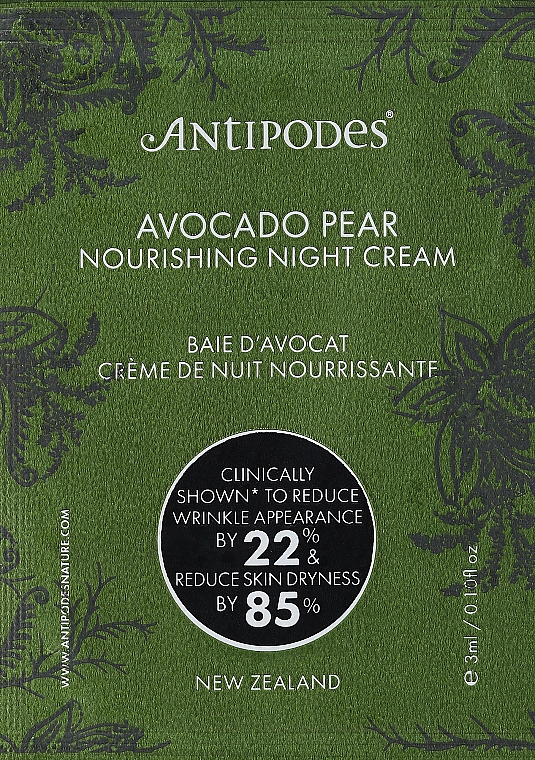 Odżywczy krem ​​do twarzy na noc - Antipodes Avocado Pear Nourishing Night Cream (próbka) — Zdjęcie N1