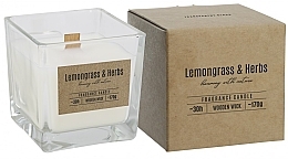 Świeca zapachowa z drewnianym knotem Trawa cytrynowa i zioła - Bispol Fragrance Candle Lemongrass And Herbs — Zdjęcie N1