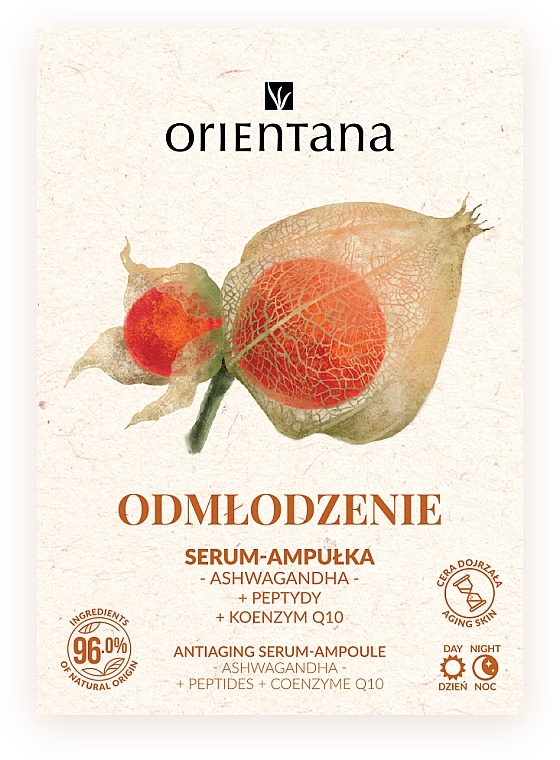 Serum do twarzy - Orientana Ashwagandha Peptides Coenzyme Q10 Antiaging Serum-Ampoule — Zdjęcie N3