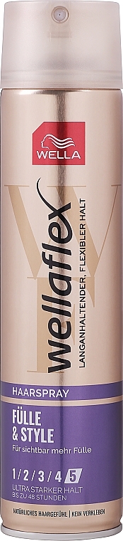 Ultramocny lakier do włosów Nasycenie i styl - Wella Wellaflex Body & Style Hairspray 5 — Zdjęcie N1