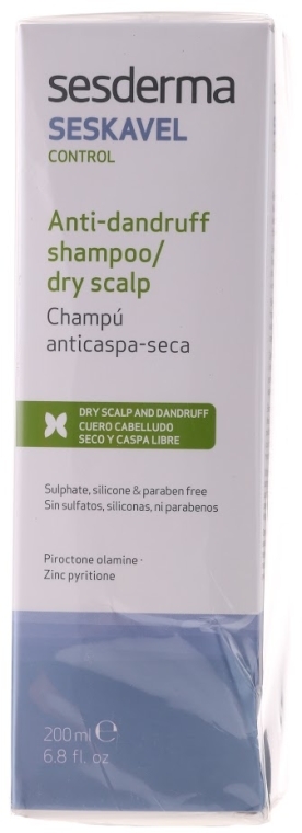 Przeciwłupieżowy szampon do włosów na łupież suchy - SesDerma Laboratories Seskavel Control Anti-Dandruff Shampoo/Dry Scalp — Zdjęcie N1