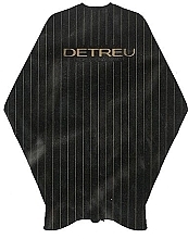 Kup Peleryna fryzjerska, czarna ze złotymi paskami 135x150 cm - Detreu