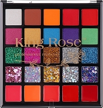 Paleta cieni i błyszczyków, 25 kolorów - King Rose Professional Make Up — Zdjęcie N2