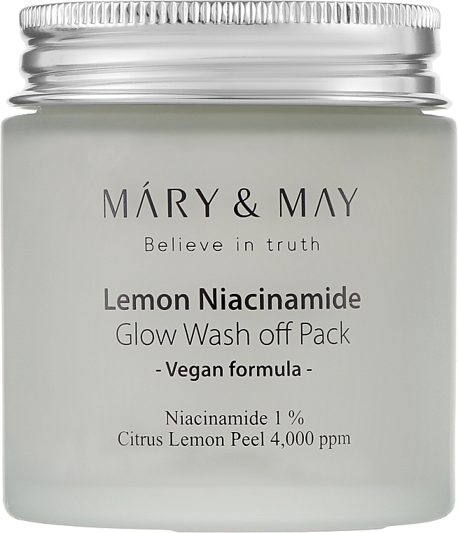 Oczyszczająca maska do cery naczynkowej z niacynamidem - Mary & May Lemon Niacinamide Glow Wash Off Pack — Zdjęcie N1